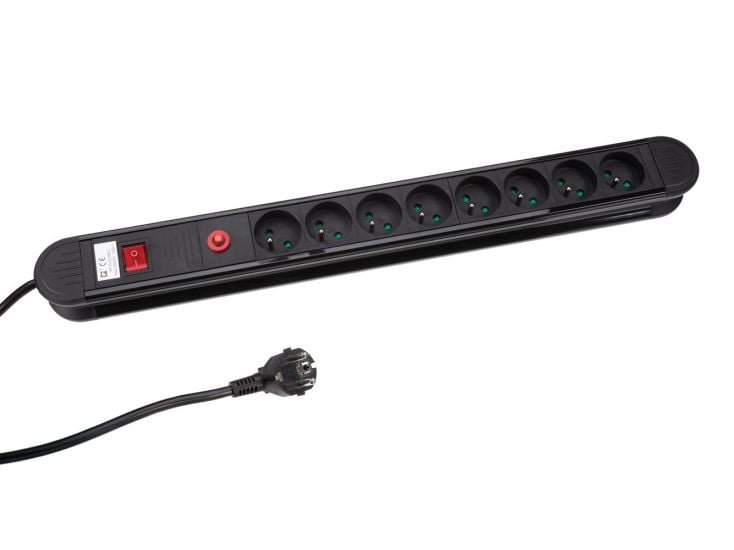 Perel EBP08N 8-fach Steckdosenleiste mit Schalter - 1,5 Meter