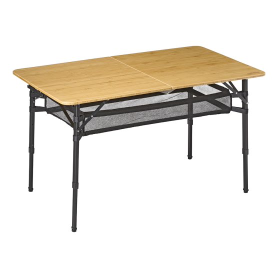 Campout Bambus Tisch mit Aufbewahrungsnetz - 120 x 70 cm