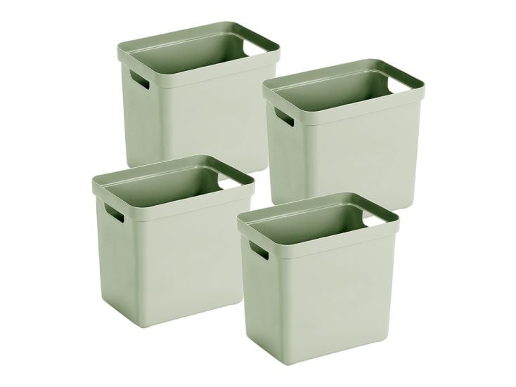 Sunware Sigma home 4er-Set 25L Aufbewahrungsbox - grün