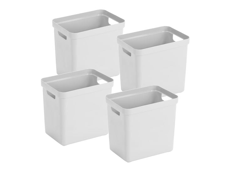 Sunware Sigma home 4er-Set 25L Aufbewahrungsbox - weiß