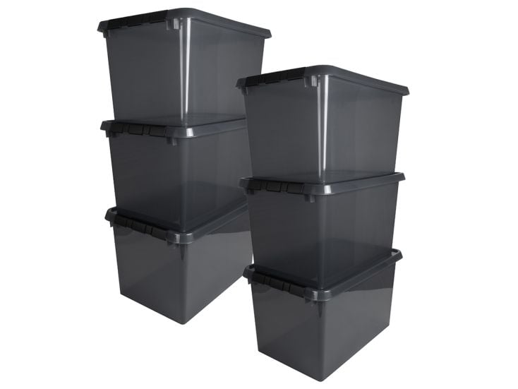 Sunware comfort Line 6er-Set 62L Aufbewahrungsbox - grau