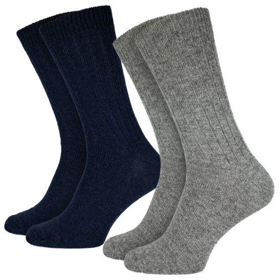 Black Snake Blue/Grey 2-pack Alpaka Schafwollsocken
