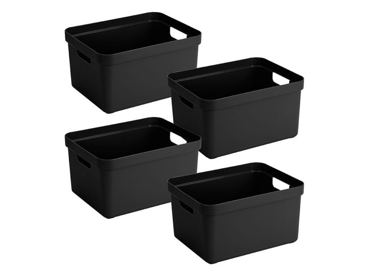 Sunware Sigma home 32 Liter Black Aufbewahrungsbox - 4er-Set