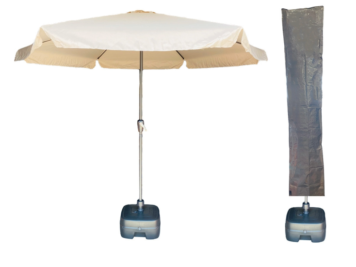CUHOC sonnenschirm Ø3m beige mit hülle Basic und fuß