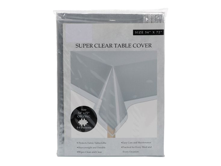 Excellent Houseware transparente Tischdecke – 130 x 180 cm