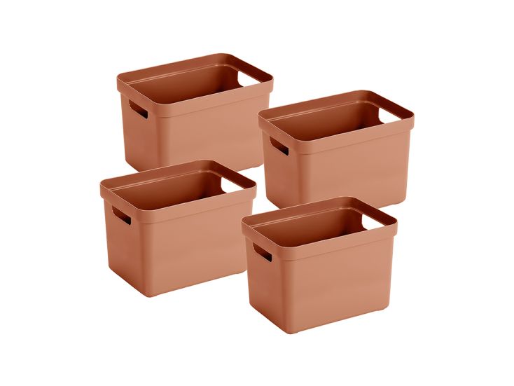 Sunware Sigma home 4er-Set 18L Aufbewahrungsbox - terra