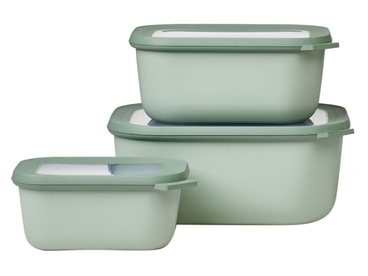Mepal Cirqula 3-teilige rechteckige XL-Frischhalteboxen - Green