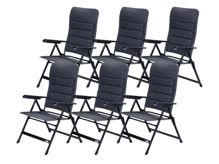 Bardi 7-Positionen Grey Luxus-Klappstuhl - Set von 6