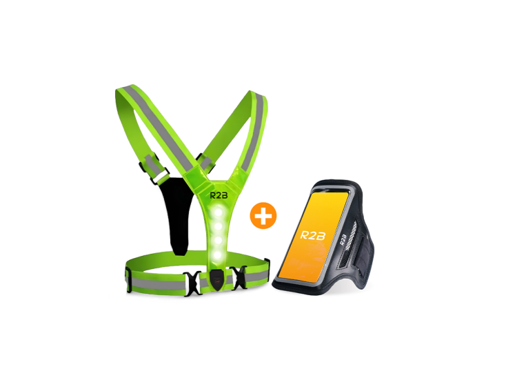 R2B Handyhalterung Joggen + Laufweste mit Beleuchtung