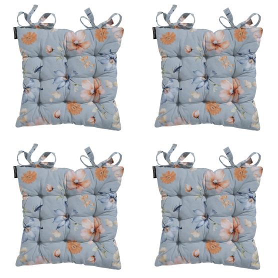 Madison Florina blaues Sitzkissen - 4er-Set