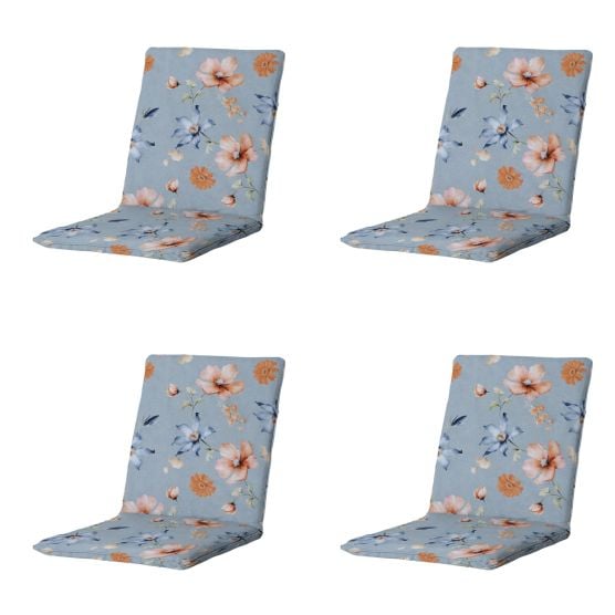 Stapelbare Stuhlkissen Madison Florina blau – 4er-Set