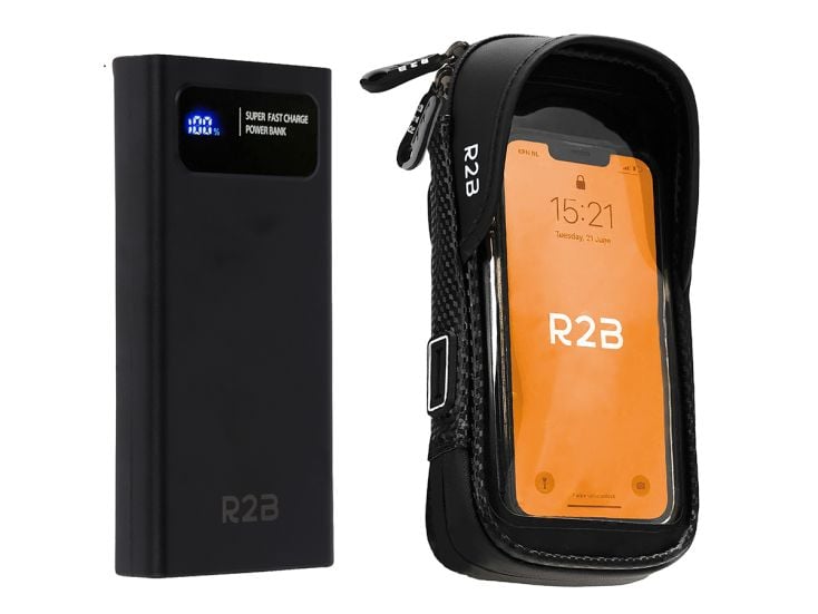 R2B Fahrrad-Handyhalterung + Powerbank 10.000 mAh