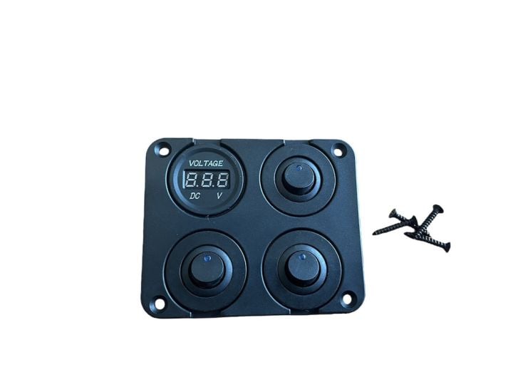 Ripca 3-fach 12 V Schalter & Voltmeter Einbaukit