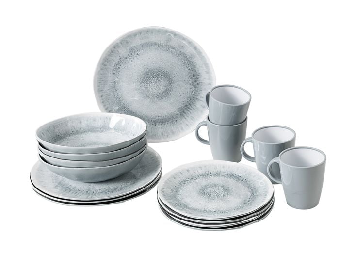 Brunner Lunch Box Pearl 16-teiliges Geschirrset - Grau