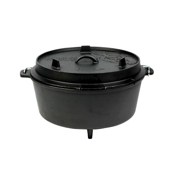 Dutch Oven 12 Liter gusseiserner Schmortopf mit Beinen