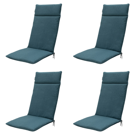 Madison Sea Blue Canvas Eco+ Gartenstuhlkissen - 4er-Set