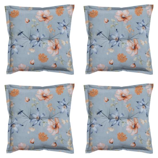 Madison Florina blaues Sitzkissen - 4er-Set