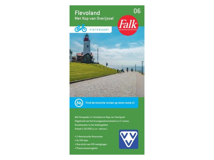 Falk Flevoland mit dem Kopf der Overijssel 06 Fahrradkarte