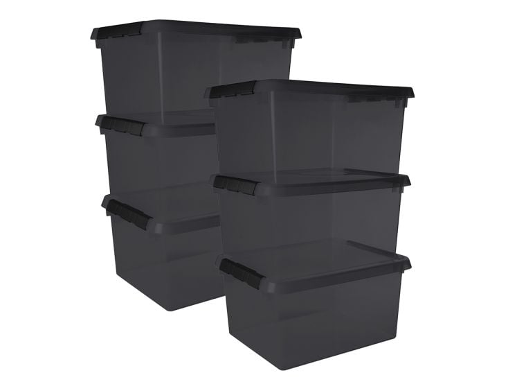 Sunware comfort Line 6er-Set 36L Aufbewahrungsbox - grau