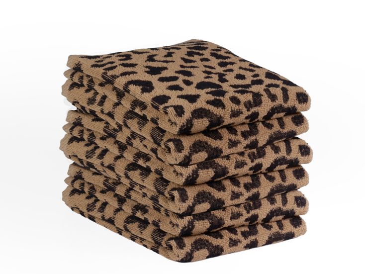 DoubleDry Leopard 50 x 50 cm 6-er Set Küchentüchern - Beige