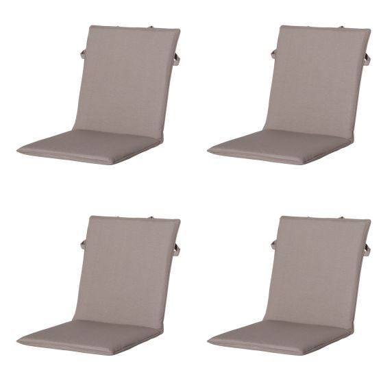 Stapelbare Stuhlkissen Madison Panama, Taupe, 4er-Set