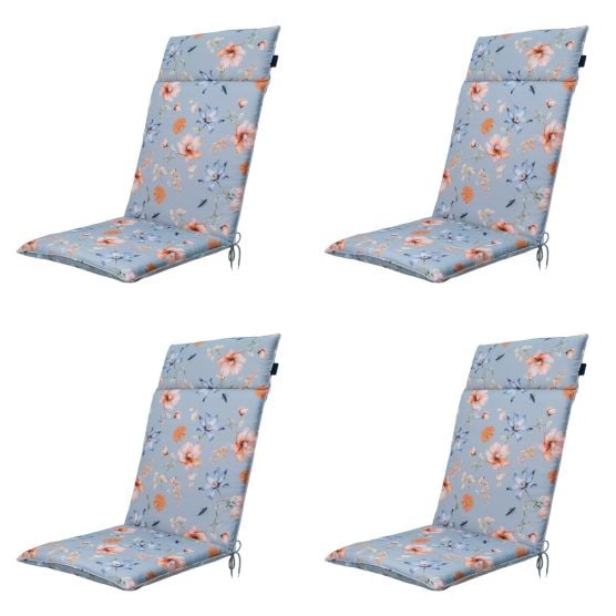 Madison Florina blaue Gartenstuhlkissen - 4er-Set