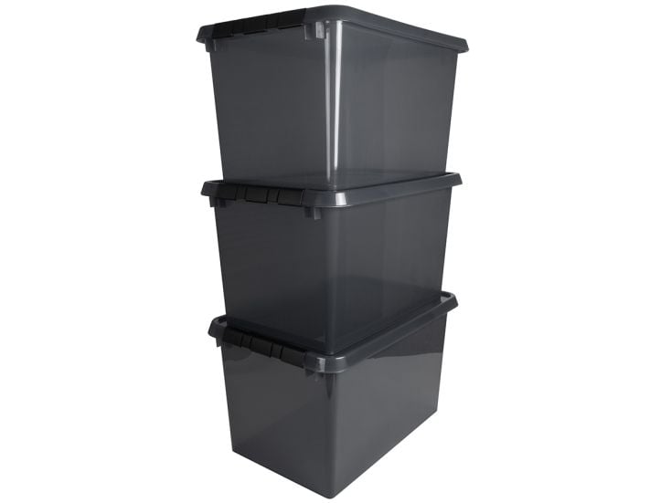Sunware comfort Line 3er-Set 62L Aufbewahrungsbox - grau