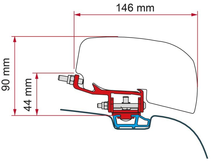 Fiamma F40Van Adapter VW T5 / T6 mit C-Schiene
