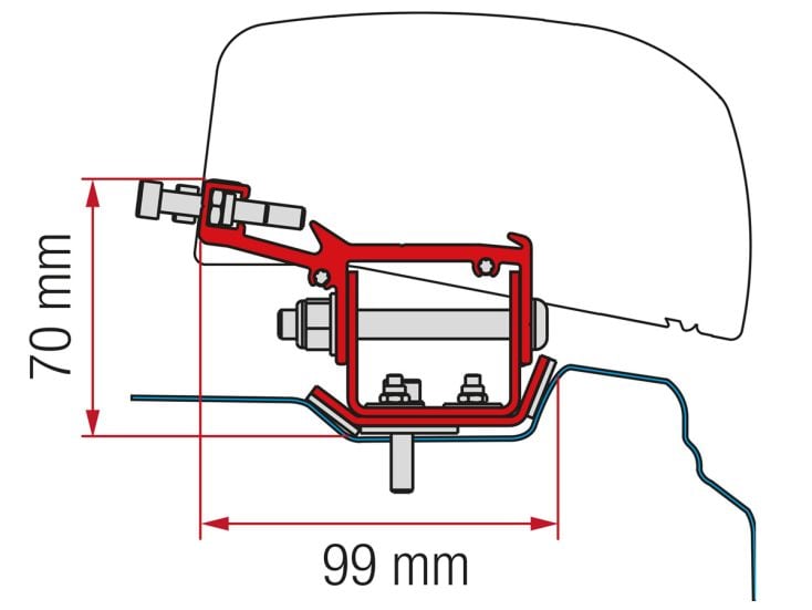 Fiamma Adapter F40Van Trafic/Vivaro/Talento/NV300 L2