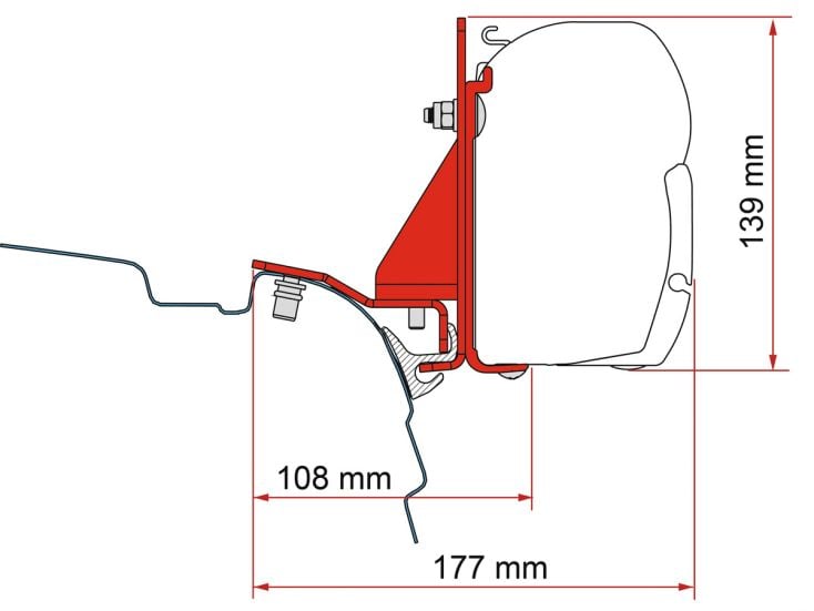 Fiamma F45 Adapter Multirail Reimo VW T5/T6