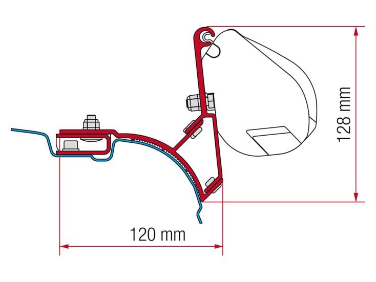Zweite Chance Fiamma F35 Adapter VW T5/T6 Multivan-Transporter