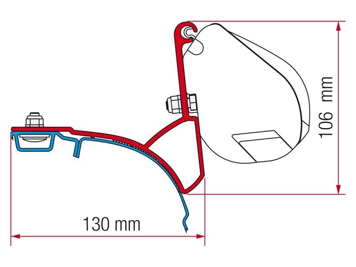 Zweite Chance Fiamma F35 Adapter VW T5/T6 Multivan Transporter ab 2003