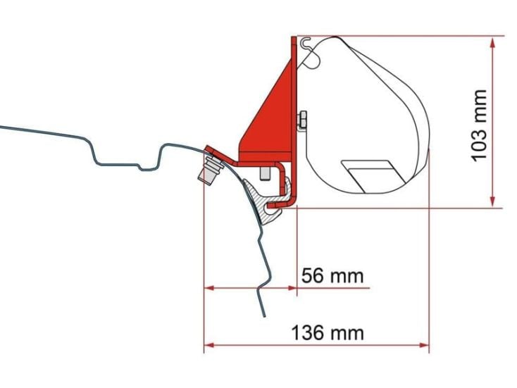 Fiamma F35 Adapter Combi Schiene Bracket