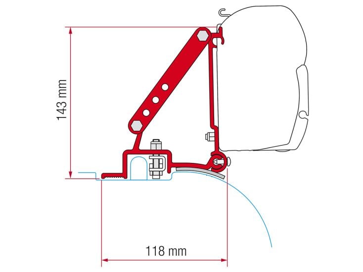 Fiamma F45 Adapter Ducato H2 ab 2006