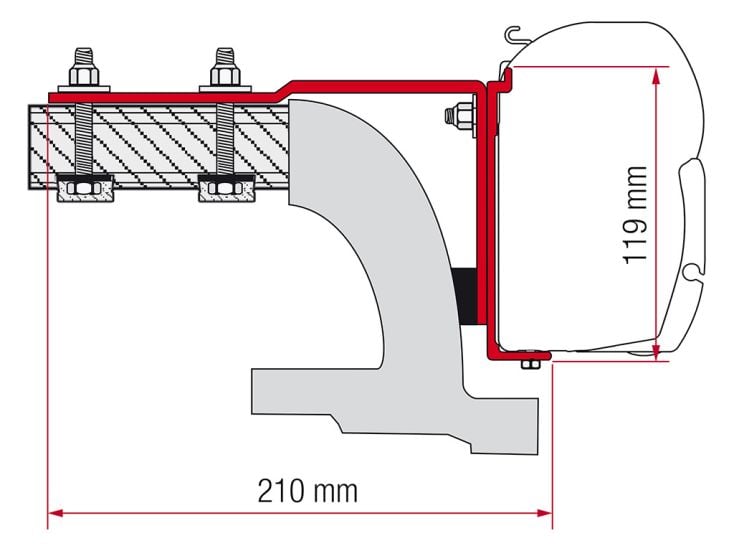 Fiamma F45 Adapter Mercedes Vito bis 2004