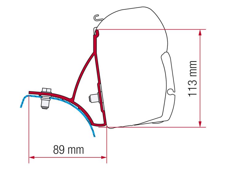 Fiamma F45 Adapter Trafic Vivaro Primastar ab 2001 bis 2015