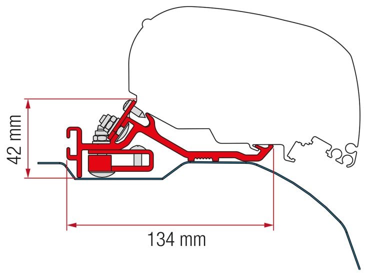 Fiamma F80 Adapter Ducato L4H2 >2006 niedrig