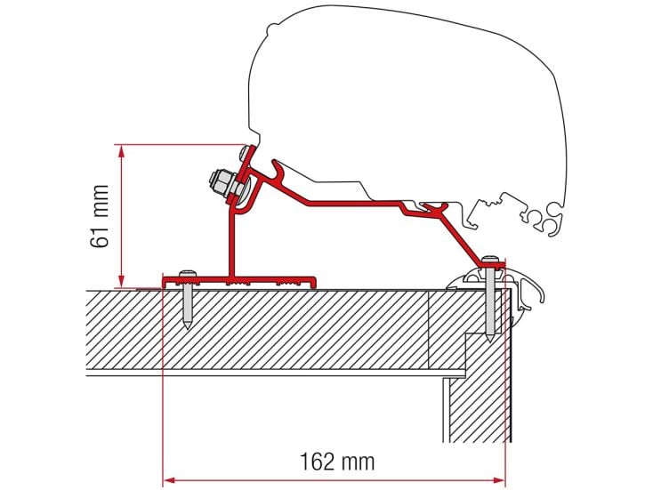 Fiamma F80/F65 Adapter Caravan Roof 425 cm
