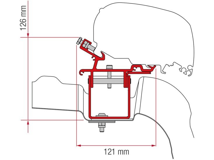Fiamma F80/F65 Adapter Crafter L3H3 >2017
