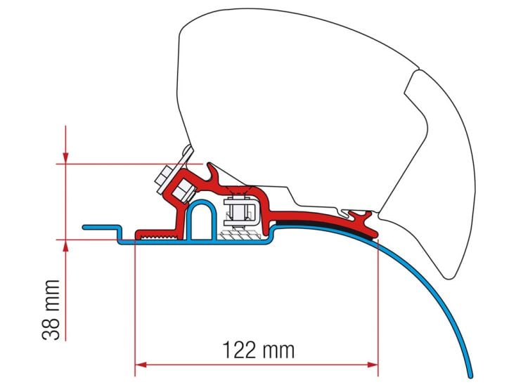 Fiamma F80/F65 Adapter Ducato H2 94-06 Low Profile