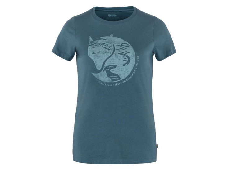 Fjällräven Arctic Fox Print Indigo Blue Damen T-Shirt