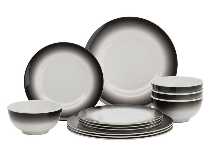 Flamefield Royale Onyx Geschirrset - 12-teilig