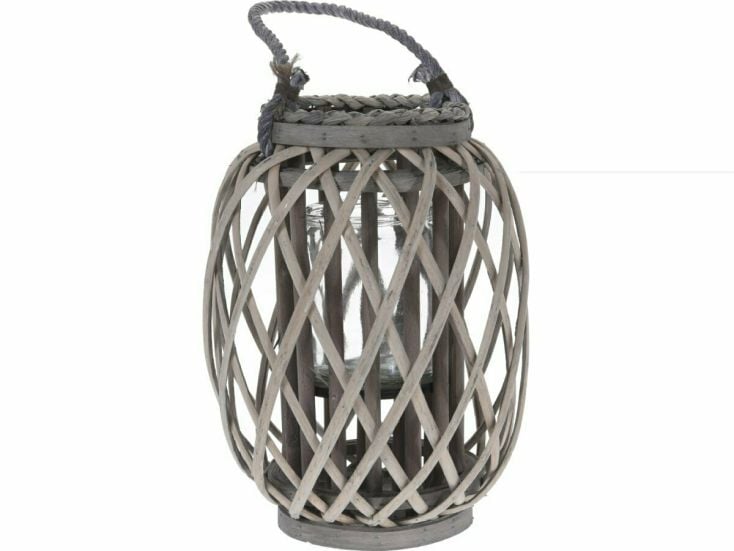 H & S Decoration Ø 23 x 30 cm Weidenlaterne - Grey