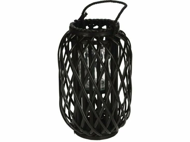 H & S Decoration Ø 26 x 40 cm Weidenlaterne - Black