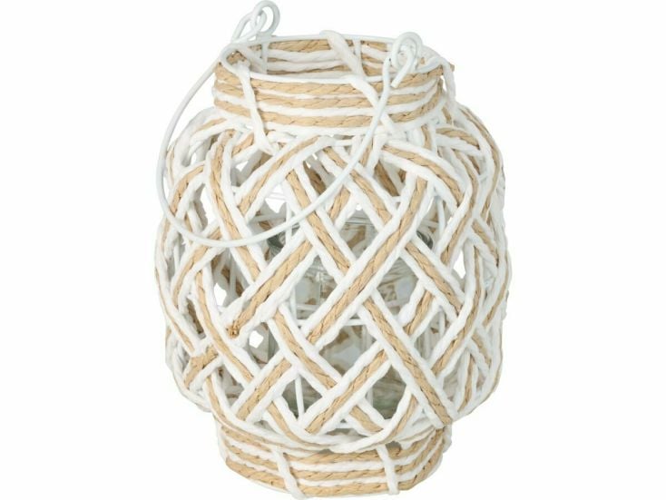 H & S Decoration Ø 16 x 20 cm Laterne - White Natural