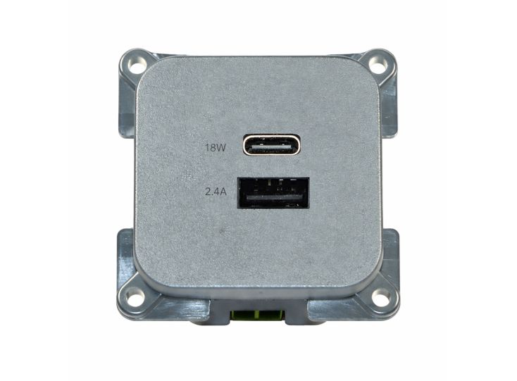 HABA USB-A- und USB-C-Einbaudose