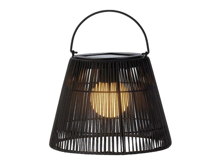 Lumineo Black Rattan Solar Laterne