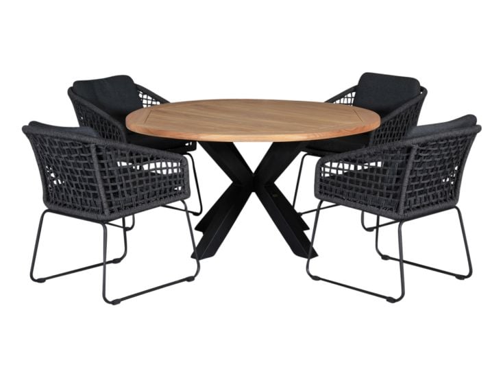 Outdoor Feelings Kentucky Cleveland Ø140 Diningset - Lava Grey Outdoor Feelings Kentucky Cleveland Ø140 Diningset - Lava Grey