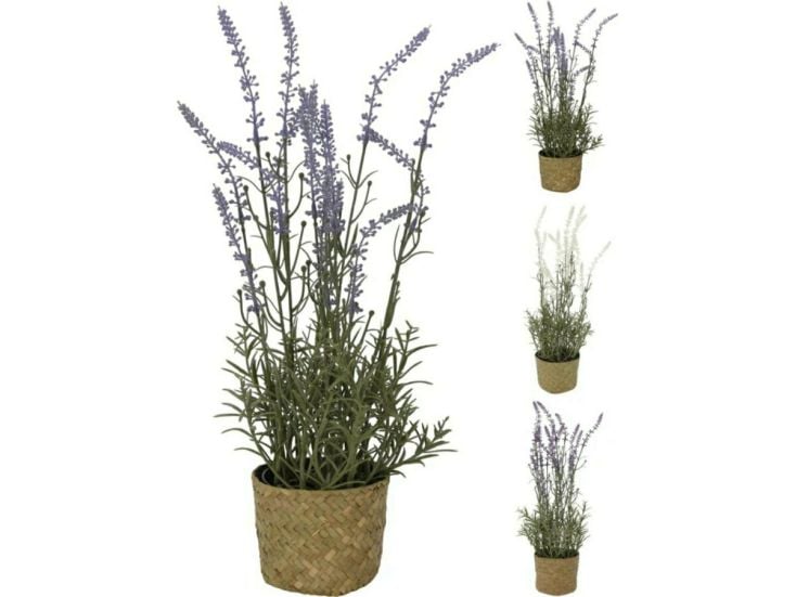 Lavendel Kunstpflanze im Korb - 3 Farben