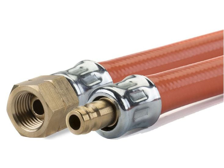 Obelink 1/4" Links x Schnellkupplung PVC-Gasschlauch - 1,5 Meter